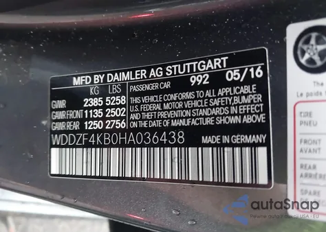 2017 Mercedes-Benz E 300 4Matic z USA, uszkodzony, nr VIN WDDZF4KB0HA036438